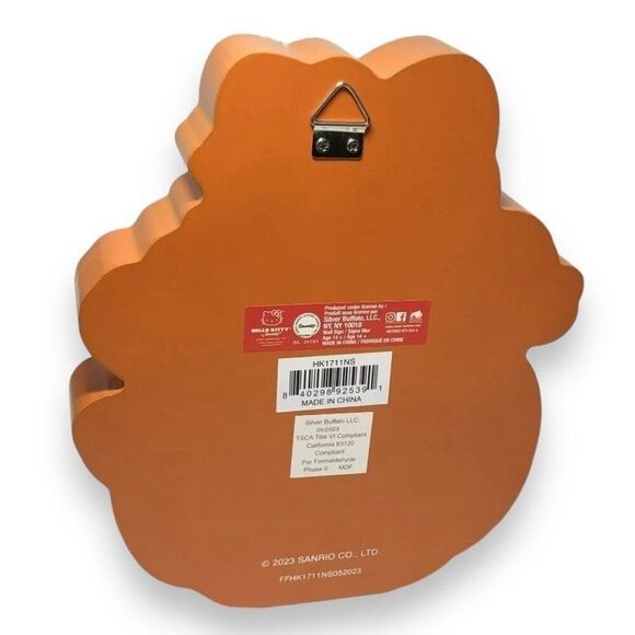 HELLO KITTY Halloween Wood Desk / Wall Sign ART Pumpkin NWT 8" - Picture 7 of 7